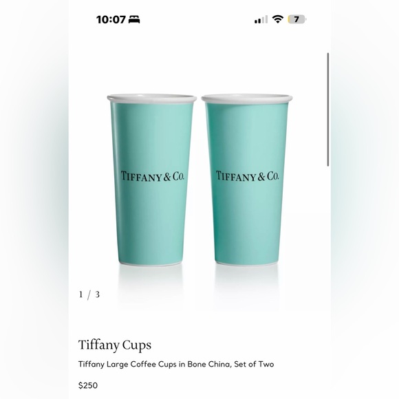 Tiffany Large Coffee Cups in Bone China, Set of Two - Picture 2 of 6